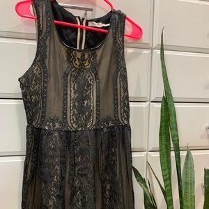 Black lace dress with nude lining